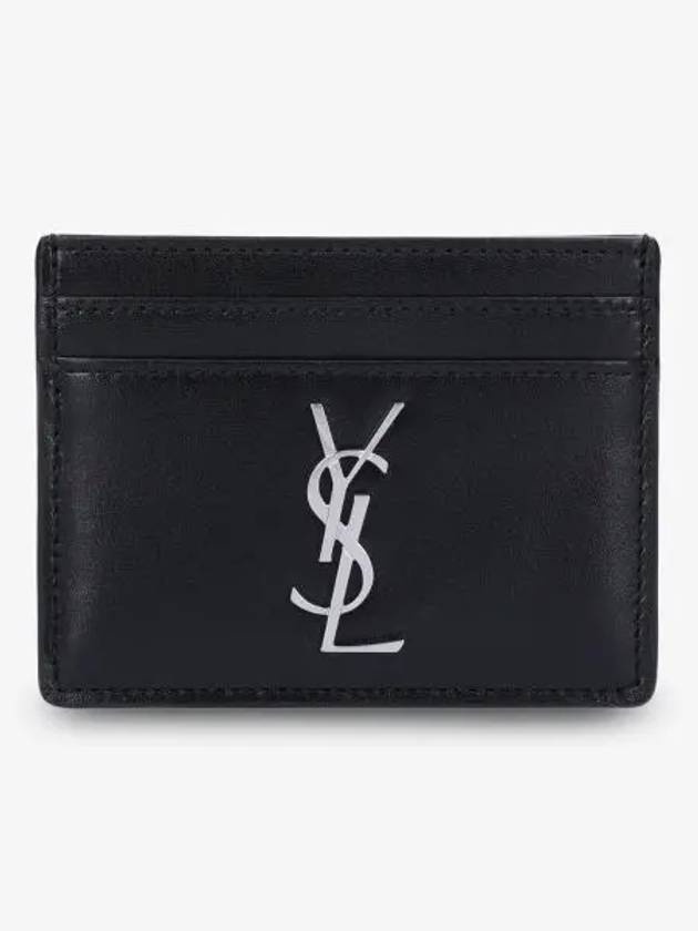 Luxury Saint Laurent Monogram Card Case in Smooth Leather Black