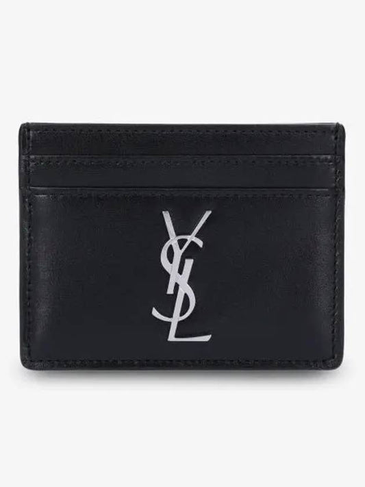 Luxury Saint Laurent Monogram Card Case in Smooth Leather Black