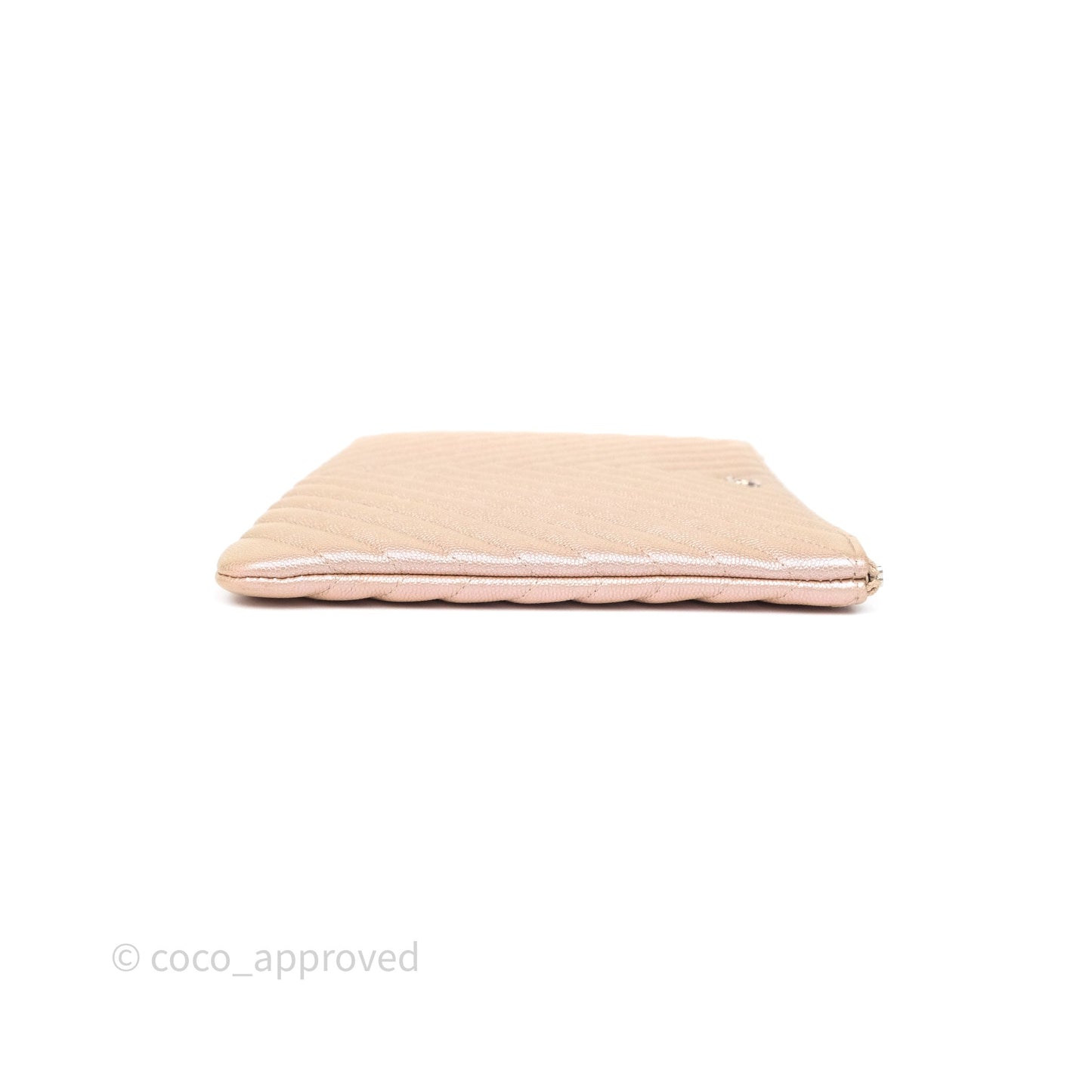 Chanel Medium O Case Chevron Rose Gold Caviar Silver Hardware 17B