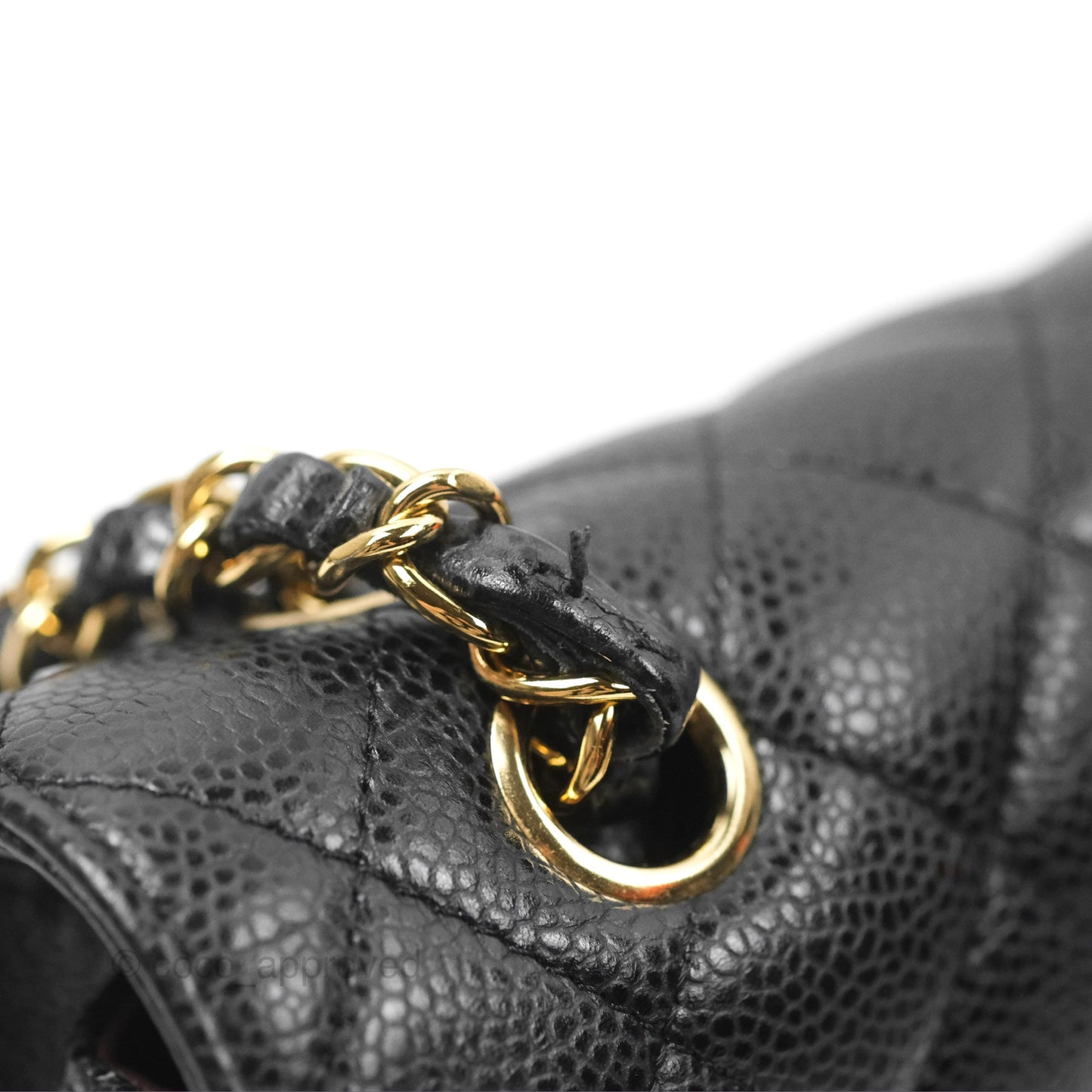 Chanel Classic M/L Medium Flap Quilted Black Caviar Gold Hardware