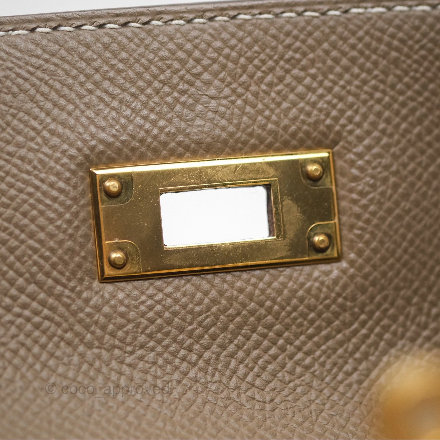 Hermès Kelly Sellier 28 Etoupe 18 Epsom Gold Hardware