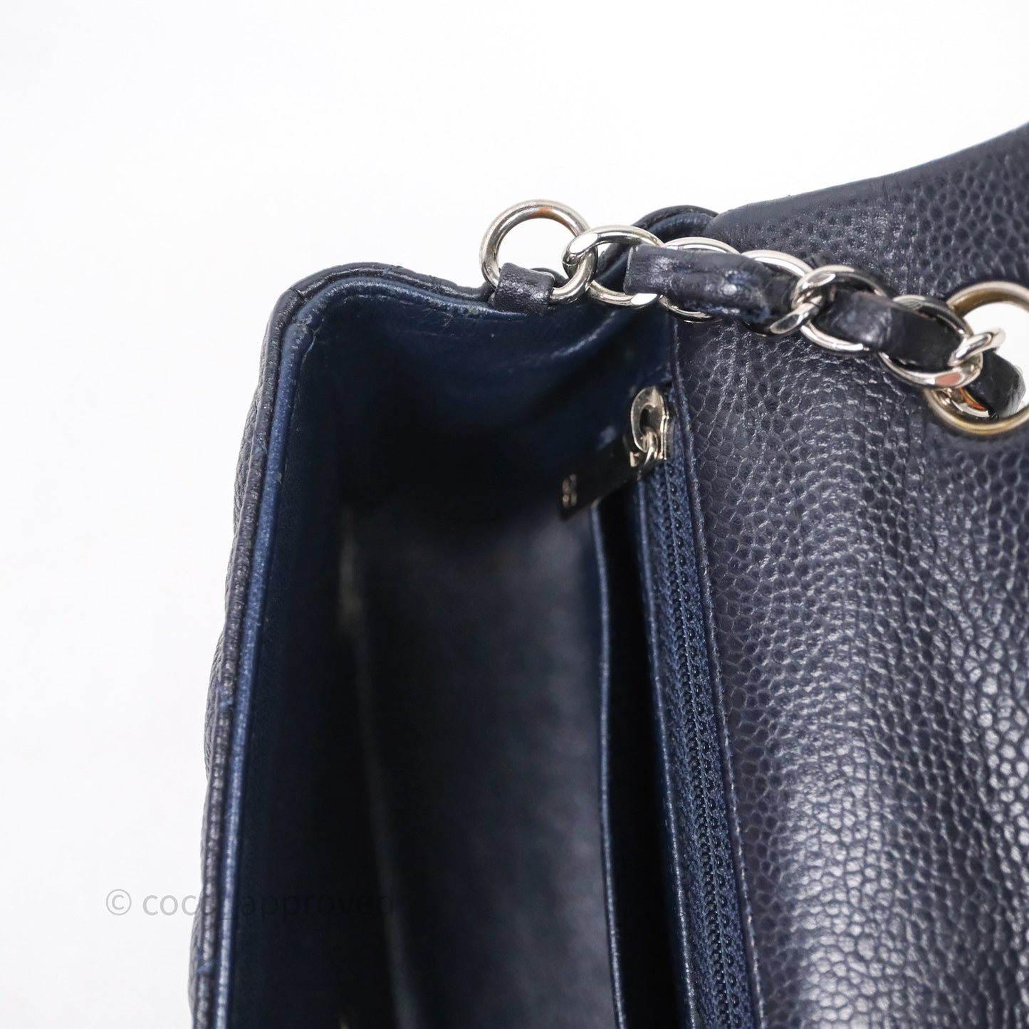 Chanel Mini Rectangular Quilted Dark Navy Caviar Silver Hardware
