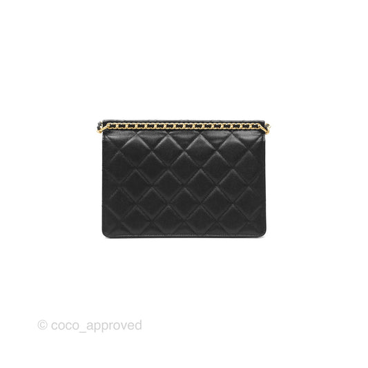 Chanel Chain Flap Bag Black Caviar Aged Gold Hardware 23A