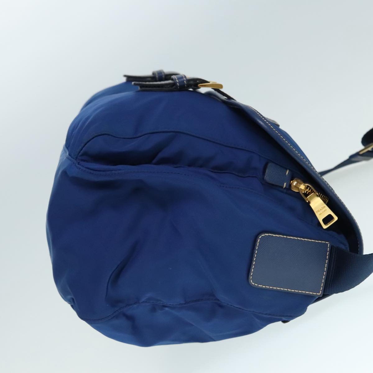 Luxury Prada Shoulder Bag Nylon Blue Gold  90221