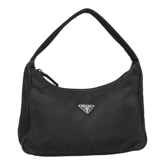 Luxury Prada Hand Bag Nylon Black Silver  90223