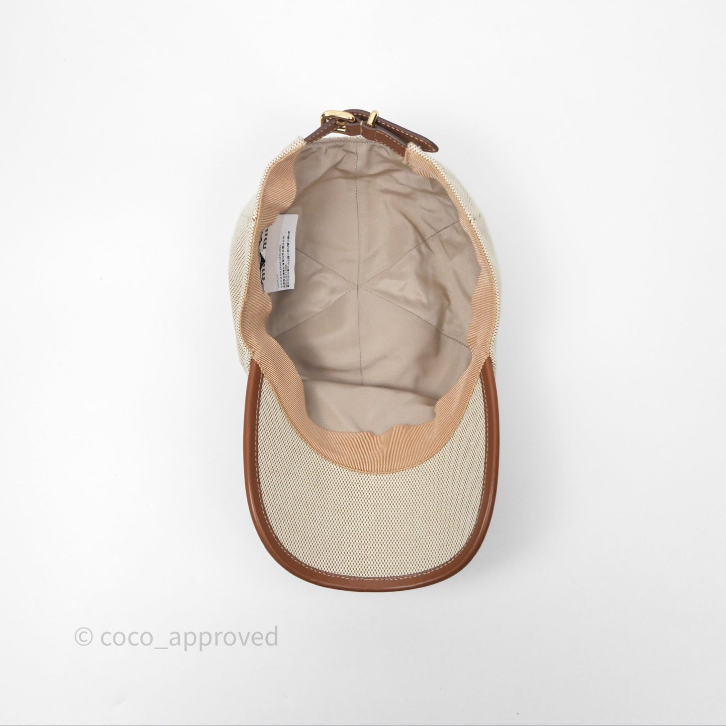 Miu Miu Baseball Hat Canvas Beige/ Brandy