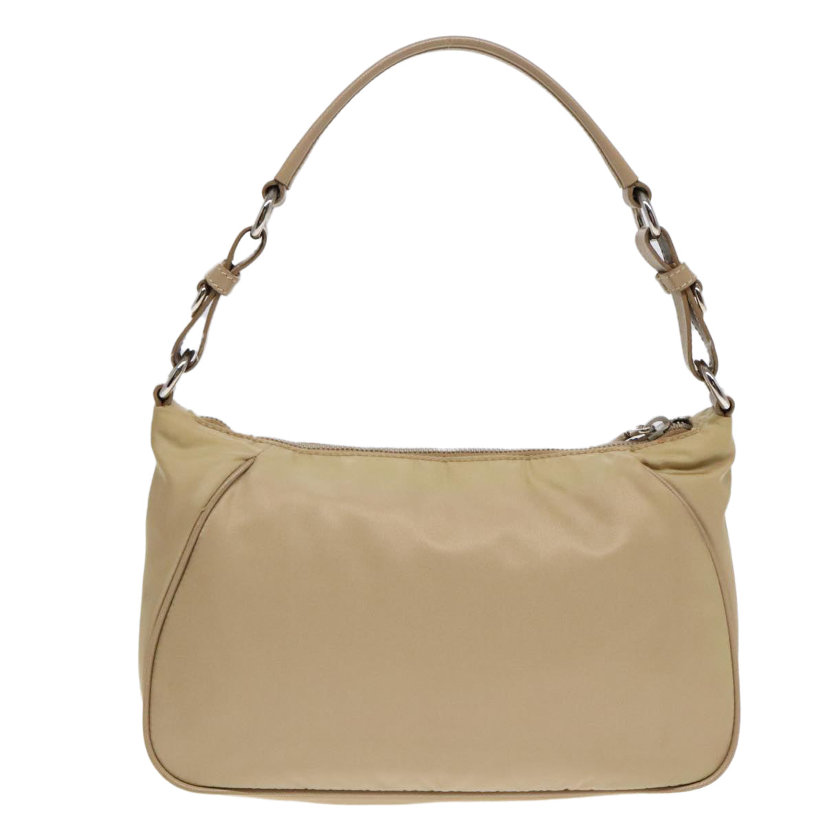 Luxury Prada Shoulder Bag Nylon Beige Silver  90237