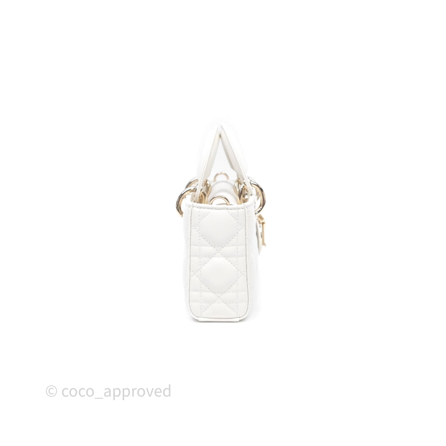 Christian Dior Mini Lady D-Joy White Light Gold Hardware