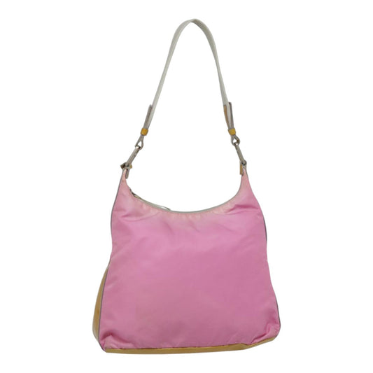 Luxury Prada Shoulder Bag Nylon Pink Silver  90242
