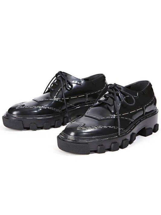 Luxury Balenciaga Topstitched Leather Derby Black