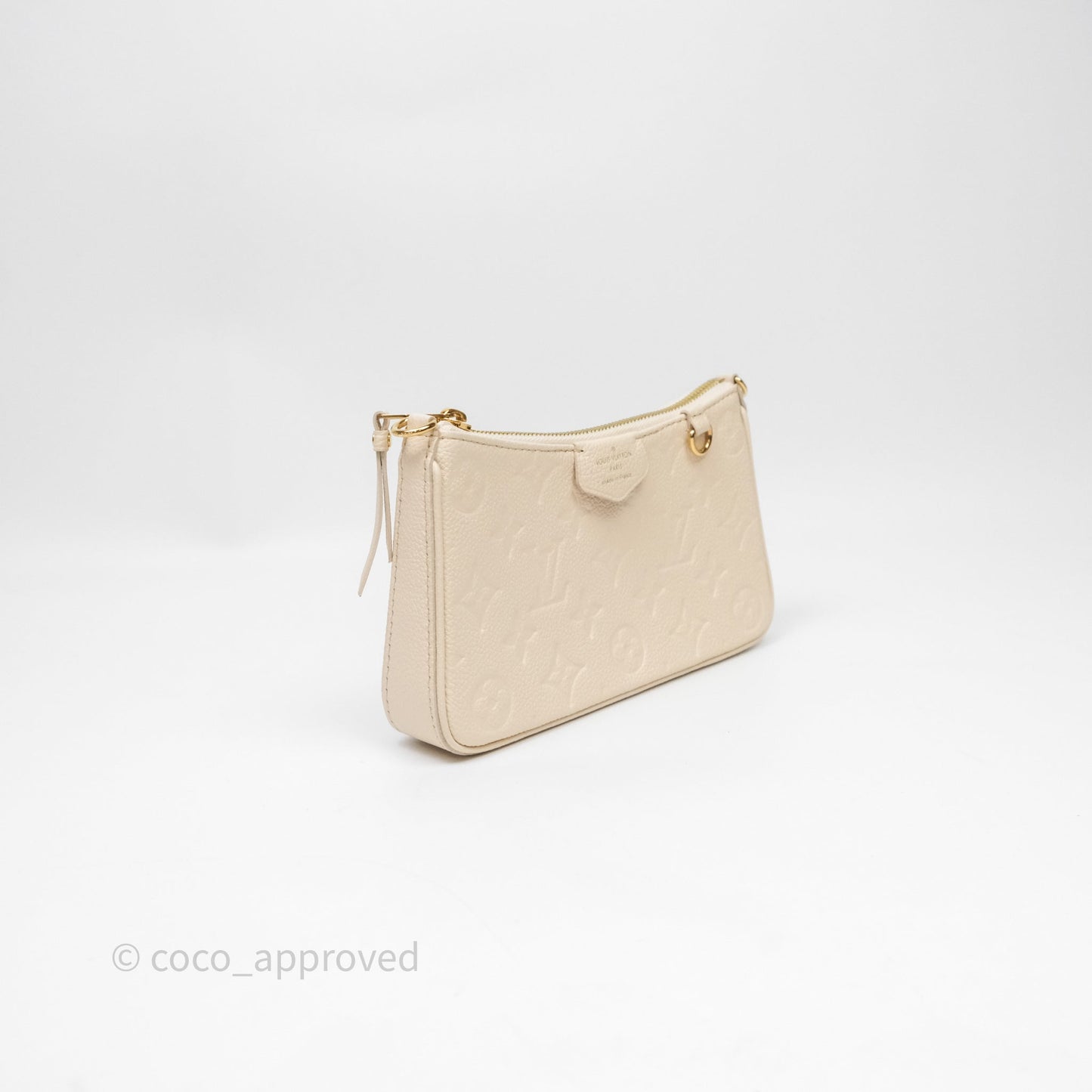 Louis Vuitton Easy Pouch On Strap Crème Monogram Empreinte Leather