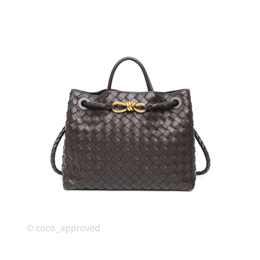 Bottega Veneta Medium Andiamo Bag Fondant Brown Intrecciato Lambskin