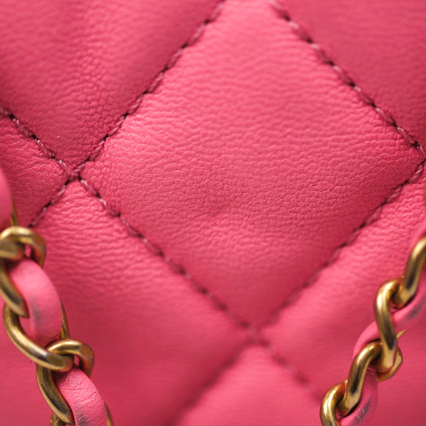 Chanel Pearl Crush Drawstring Bucket Bag Pink Lambskin Aged Gold Hardware