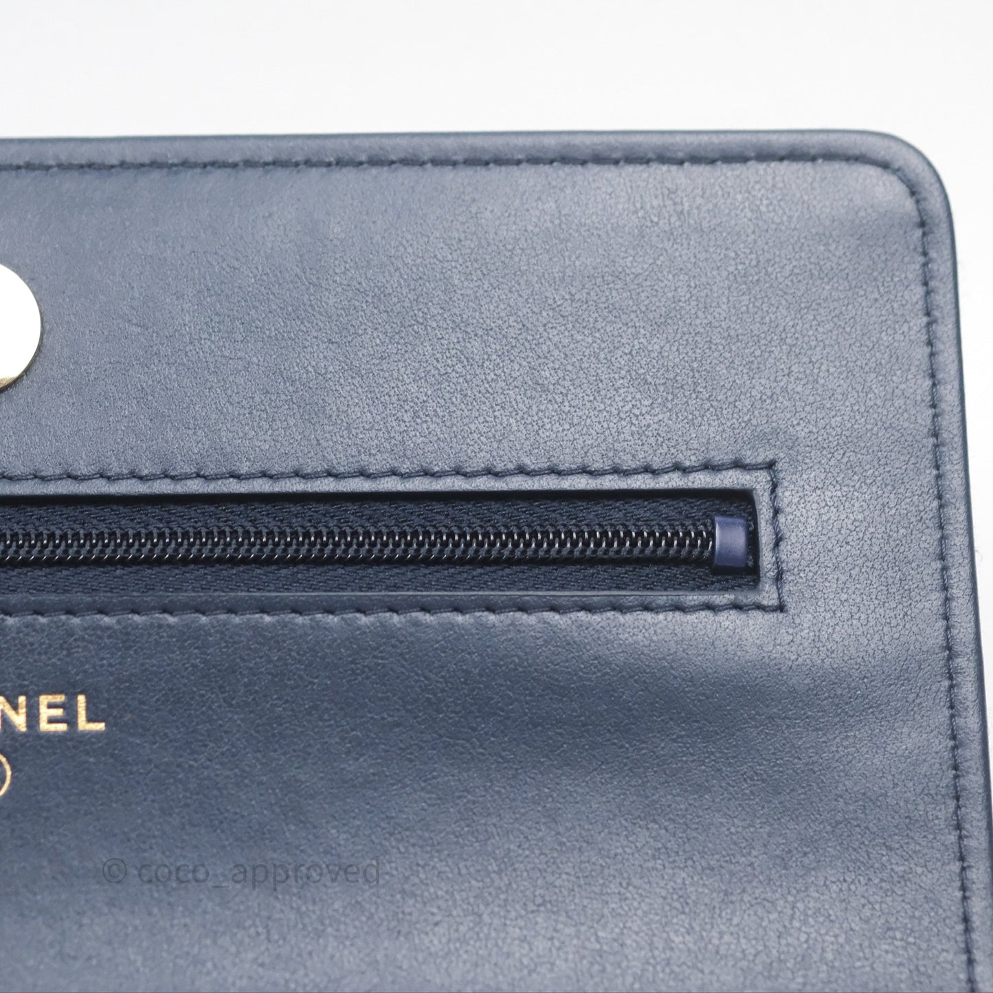 Chanel Quilted Classic Wallet on Chain WOC Denim Gold Hardware