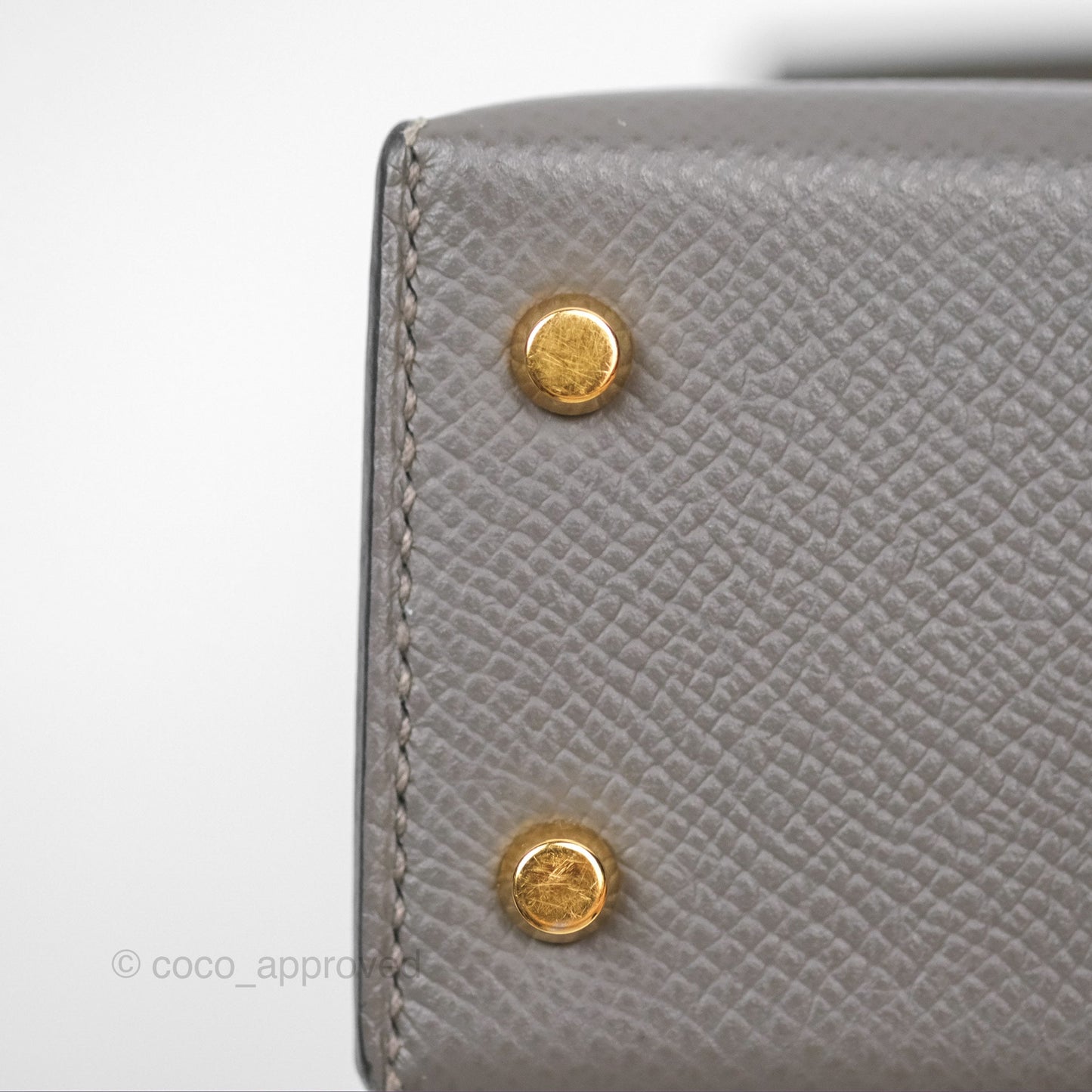 Hermès Mini Kelly II Gris Meyer 0L Epsom Gold Hardware