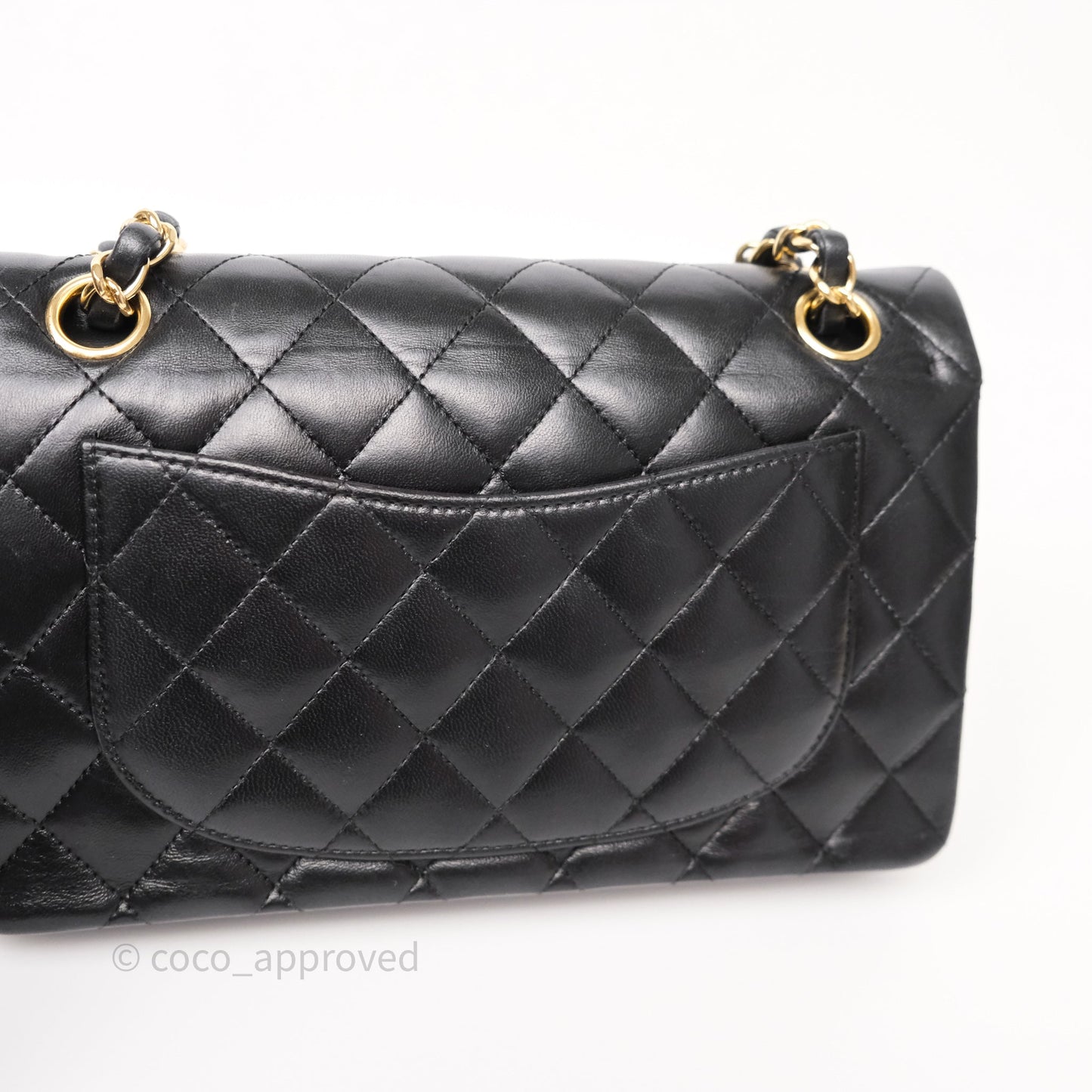 Chanel Small Classic Flap Quilted Black Lambskin Gold Hardware