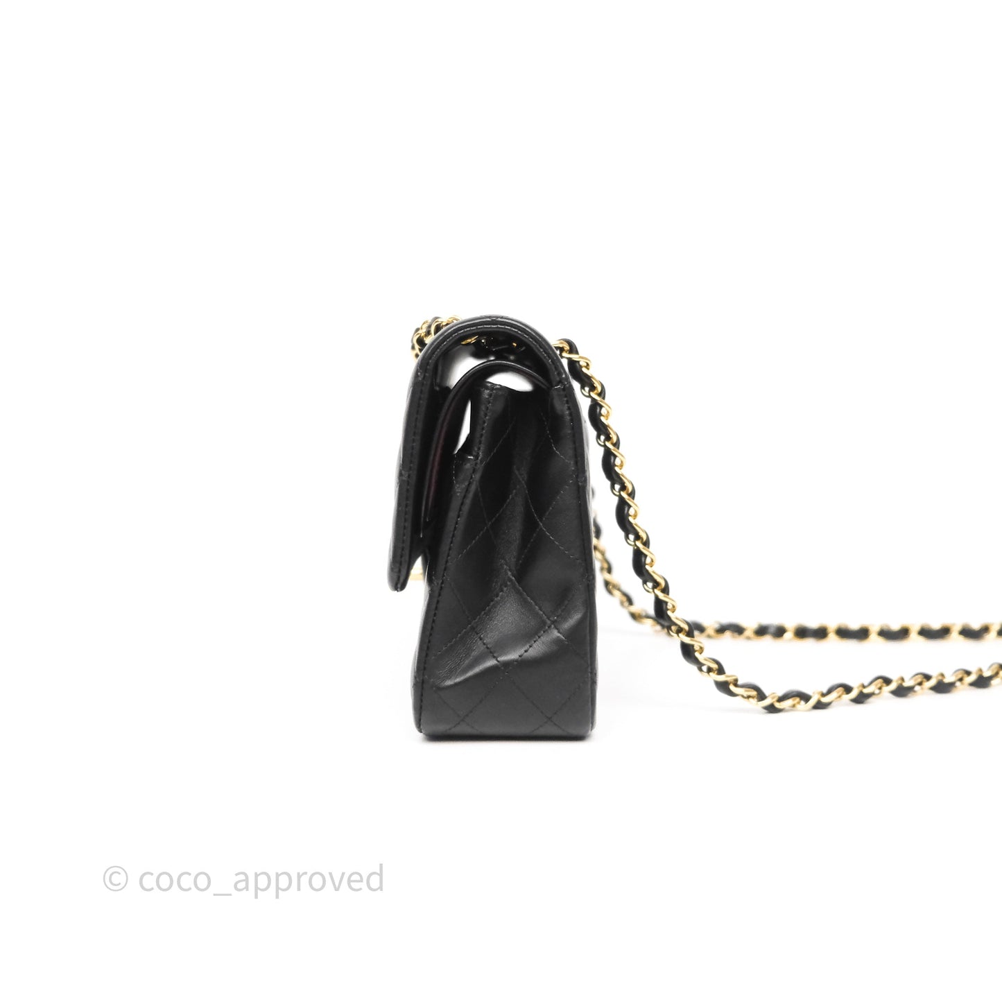Chanel Classic M/L Medium Flap Quilted Black Lambskin Gold Hardware
