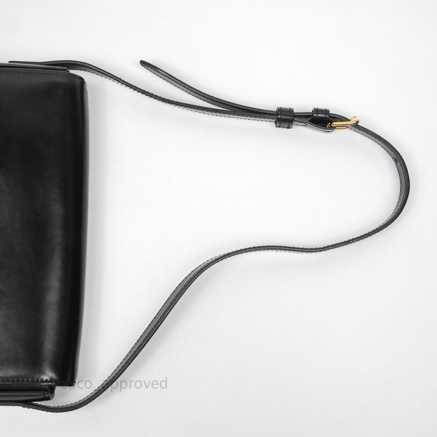 Celine Triomphe Shoulder Bag Black Calfskin