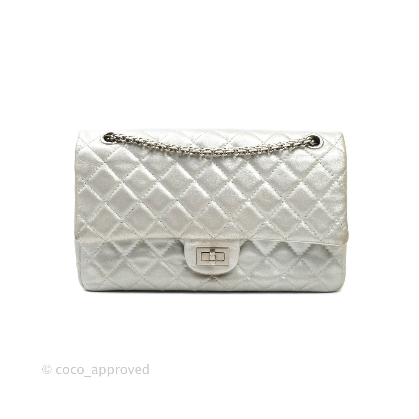 Chanel Reissue 226 Silver Calfskin Silver Hardware
