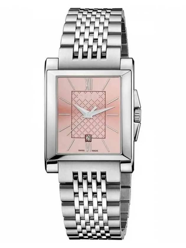Luxury Gucci Trending 2025 Quartz Square Metal Watch Pink Silver