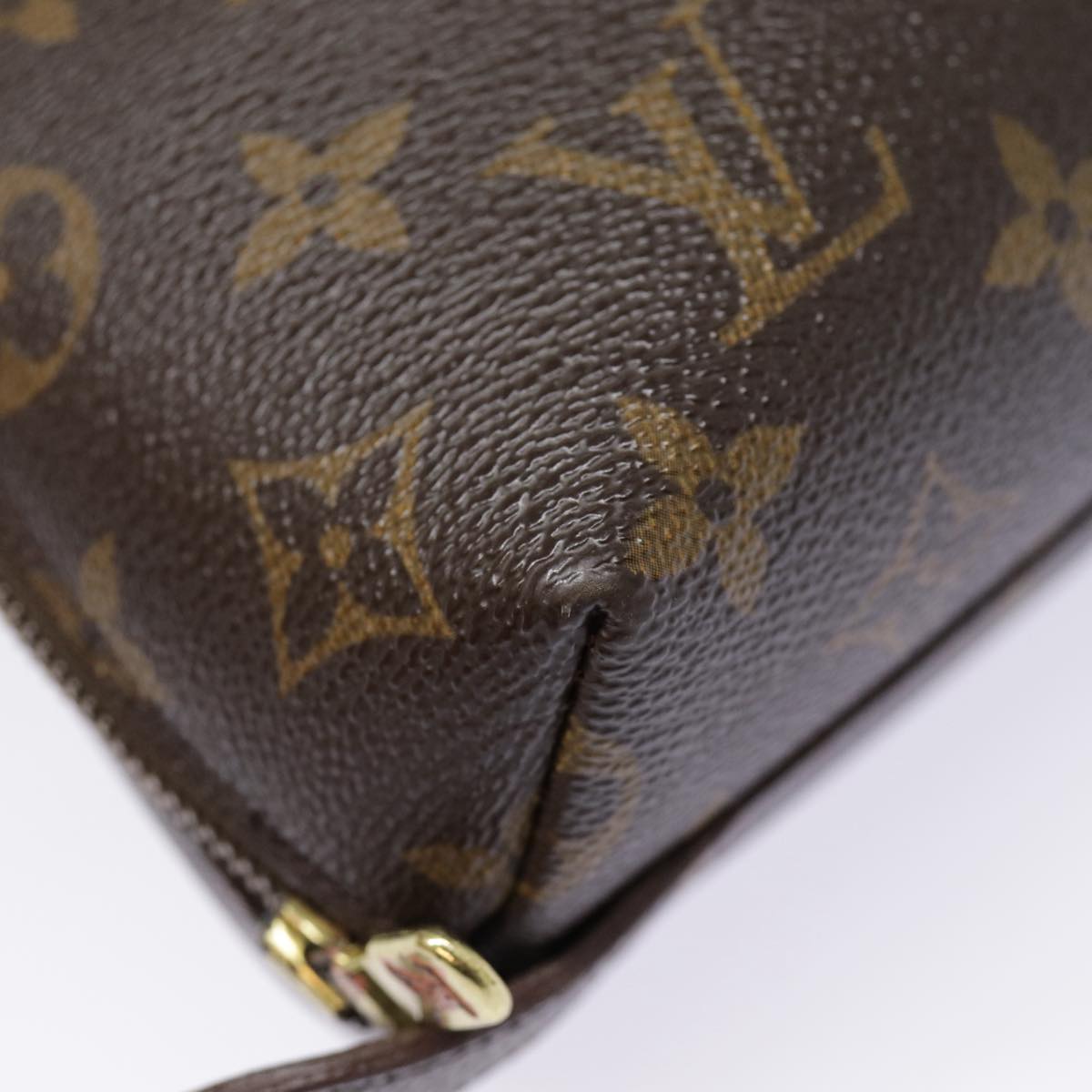 LOUIS VUITTON Monogram Trousse Demi Ronde Cosmetic Pouch M47520 LV 90331