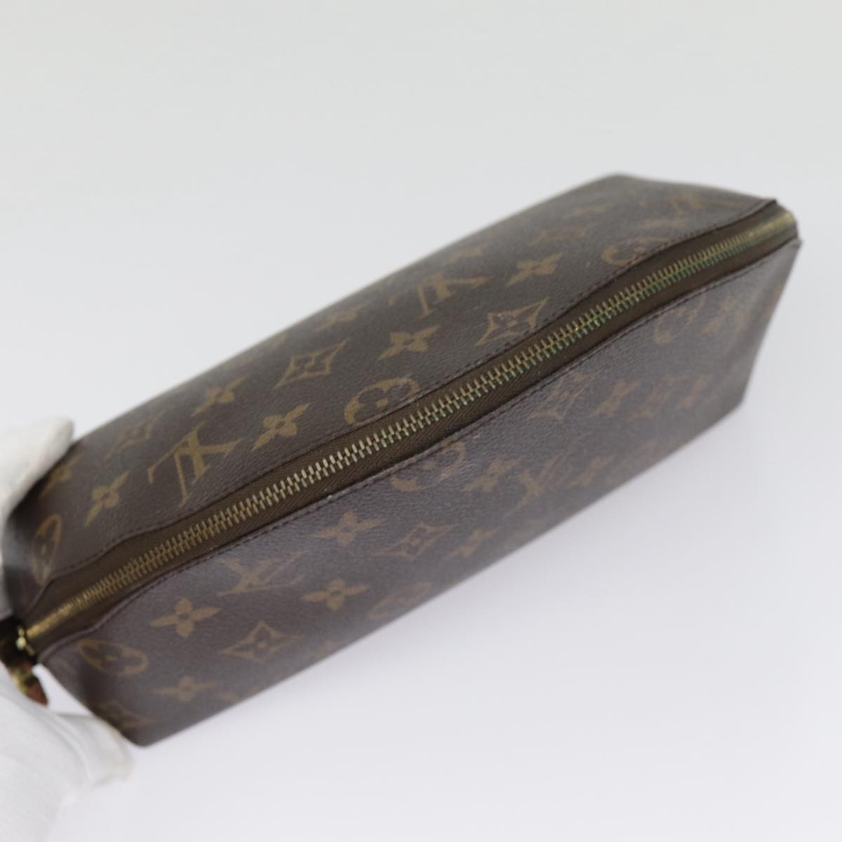 LOUIS VUITTON Monogram Trousse Demi Ronde Cosmetic Pouch M47520 LV 90331
