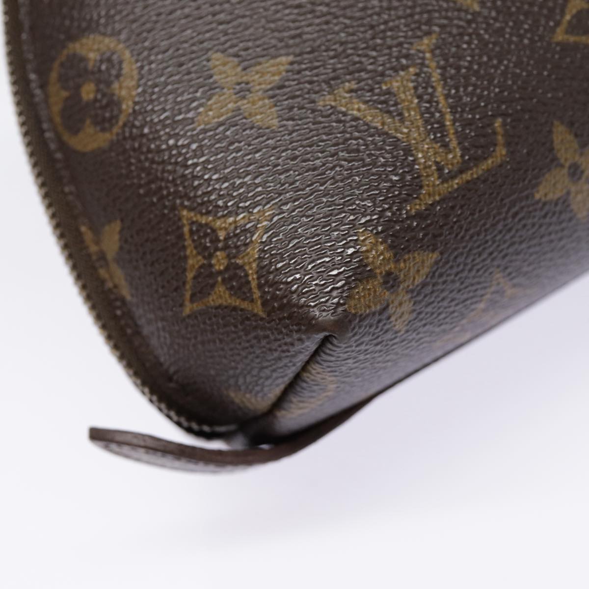 LOUIS VUITTON Monogram Trousse Demi Ronde Cosmetic Pouch M47520 LV 90331