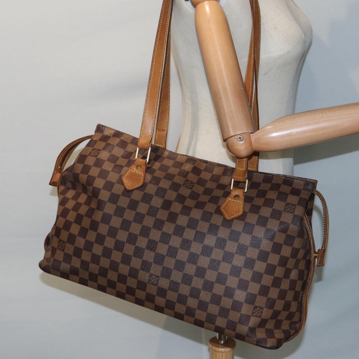 LOUIS VUITTON Damier Ebene Colombine Tote Bag 100th N99037 LV 90341