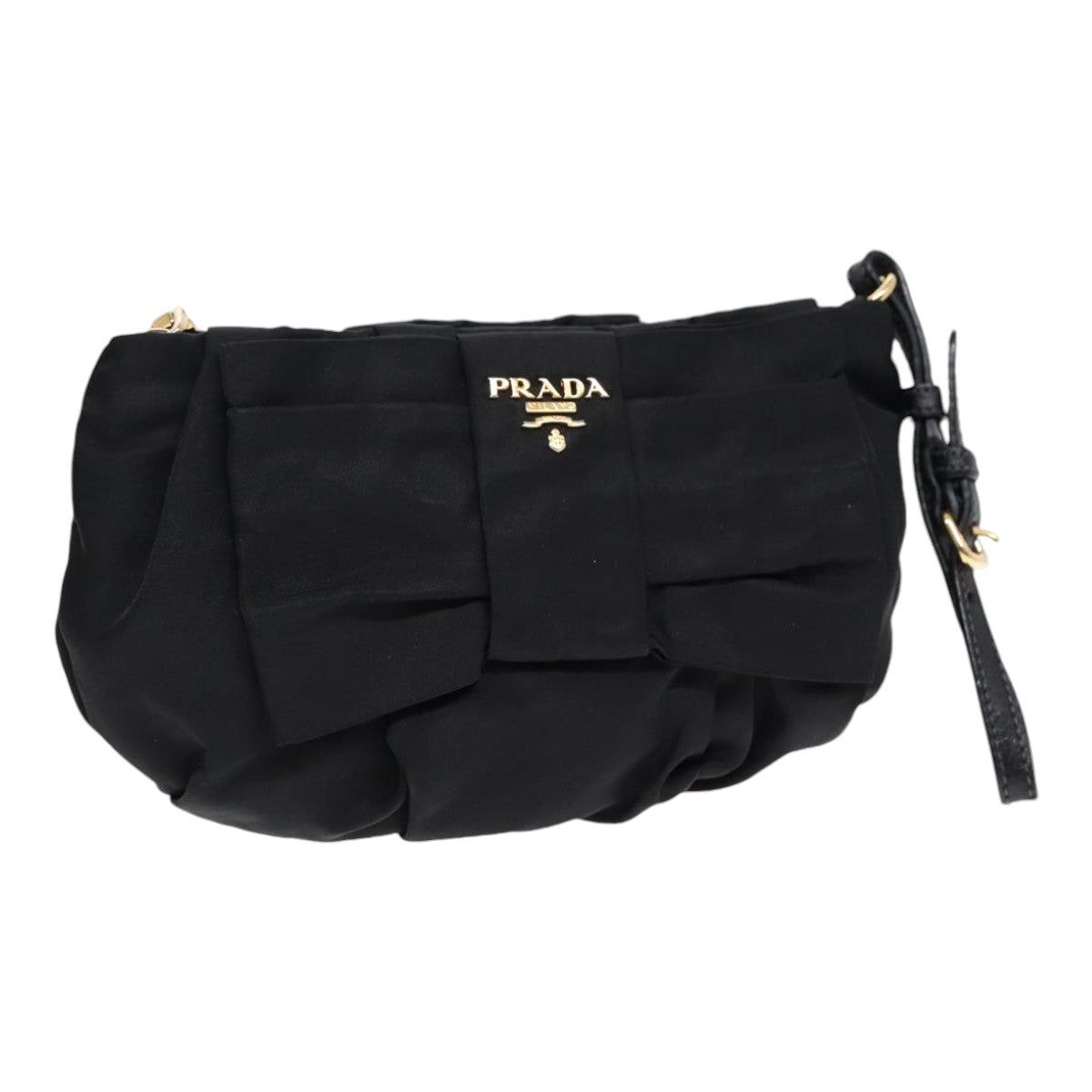 Luxury Prada Pouch Nylon Black Gold  90352