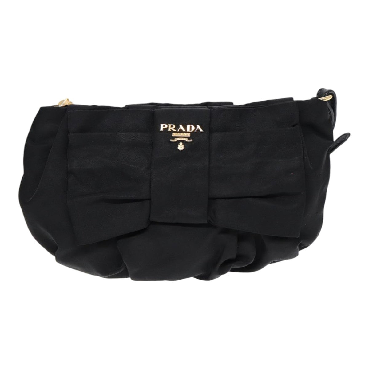 Luxury Prada Pouch Nylon Black Gold  90352