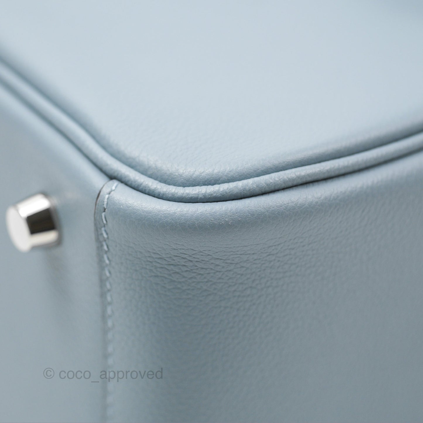 Hermès Lindy 26 Blue Lin Evercolor Palladium Hardware