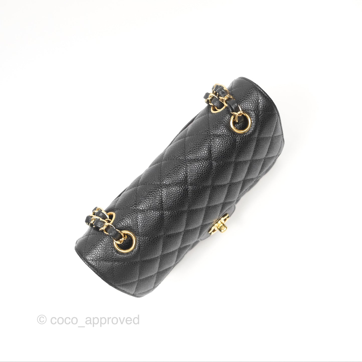 Chanel Small Classic Flap Quilted Black Caviar Gold Hardware