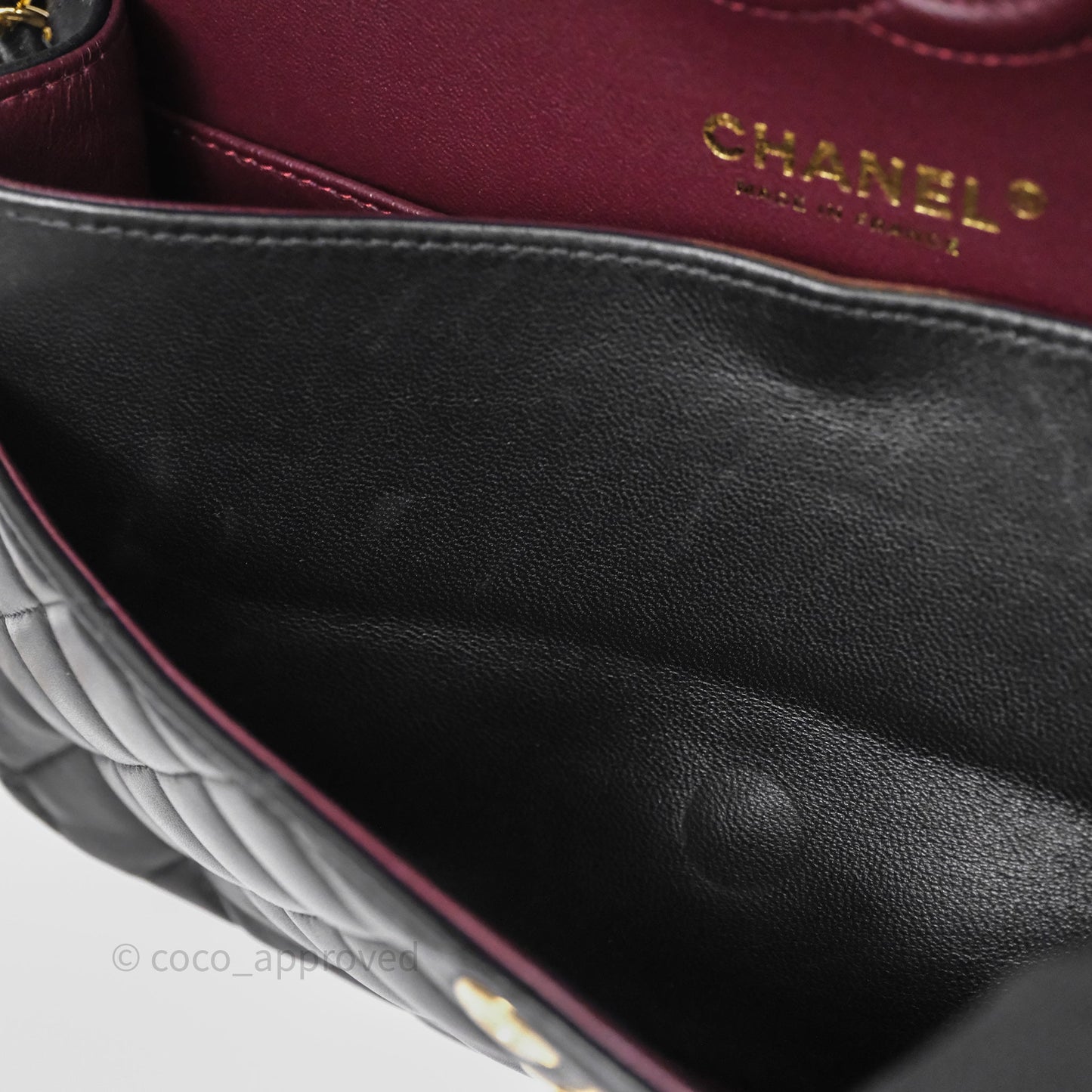 Chanel Small Classic Flap Quilted Black Lambskin Gold Hardware
