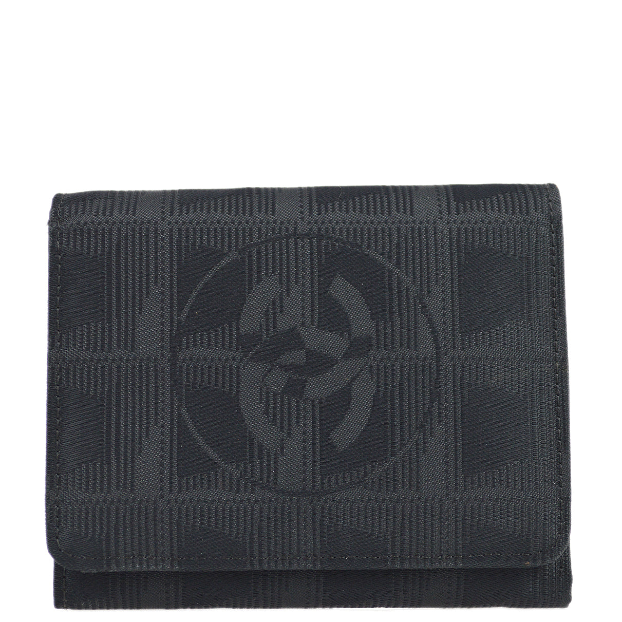 Luxury Chanel 2001-2003 New Travel Line Trifold Wallet Black