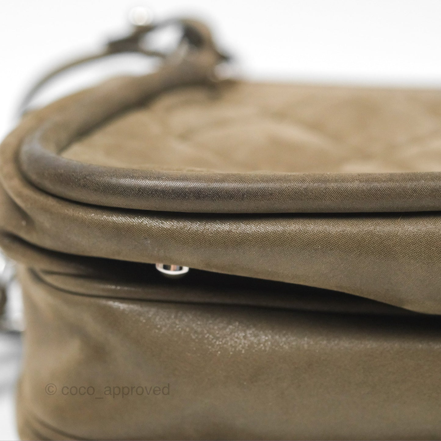 Chanel Quilted Camera Case Bag Iridescent Taupe Calfskin Silver Hardware