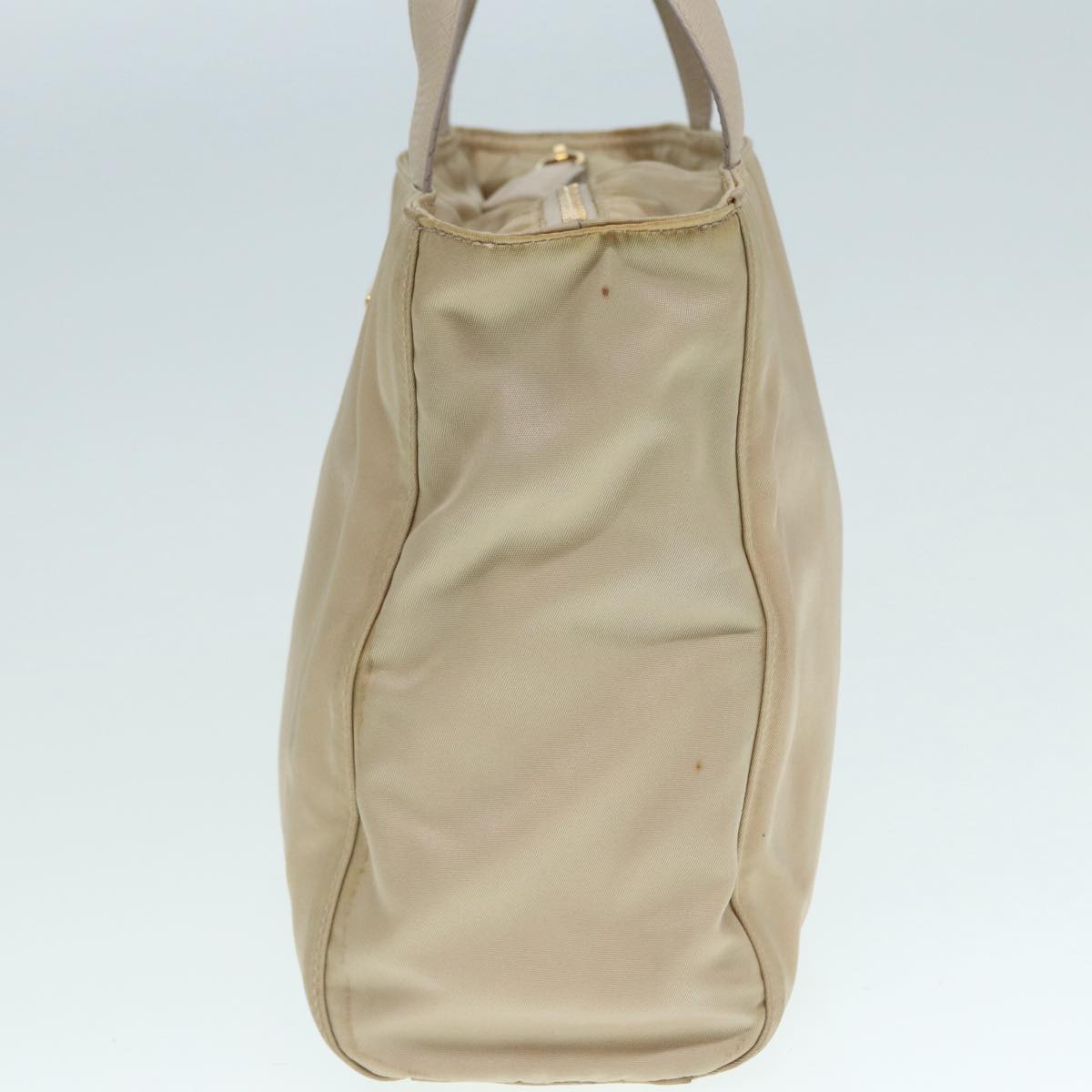 Luxury Prada Hand Bag Nylon Beige Gold  90379