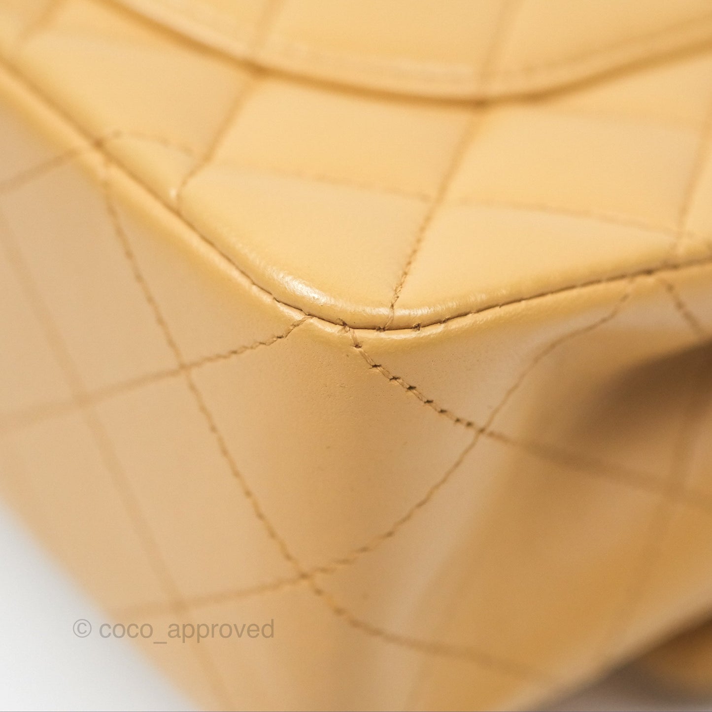 Chanel Vintage Small Classic Flap Beige Lambskin 24K Gold Hardware