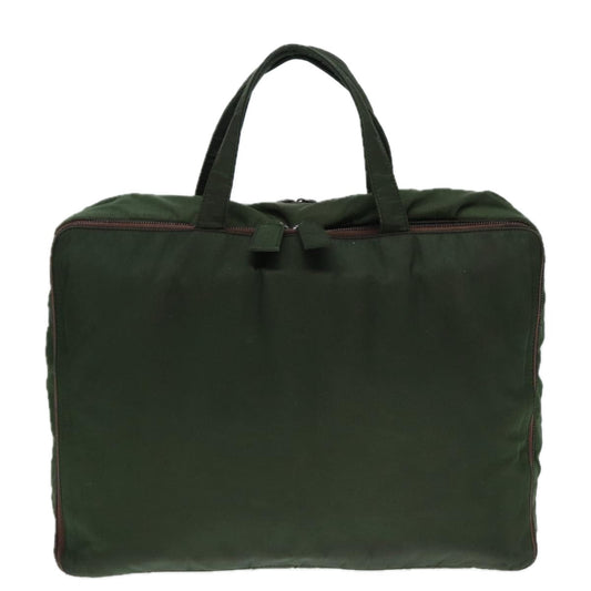 Luxury Prada Hand Bag Nylon Khaki Silver  90380