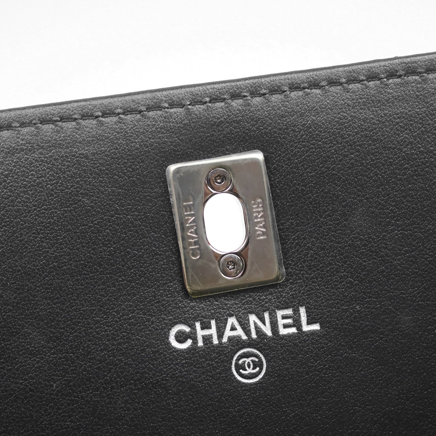 Chanel Mini Crystal Top Handle Wallet On Chain WOC Black Calfskin Gun Metal Hardware 23K