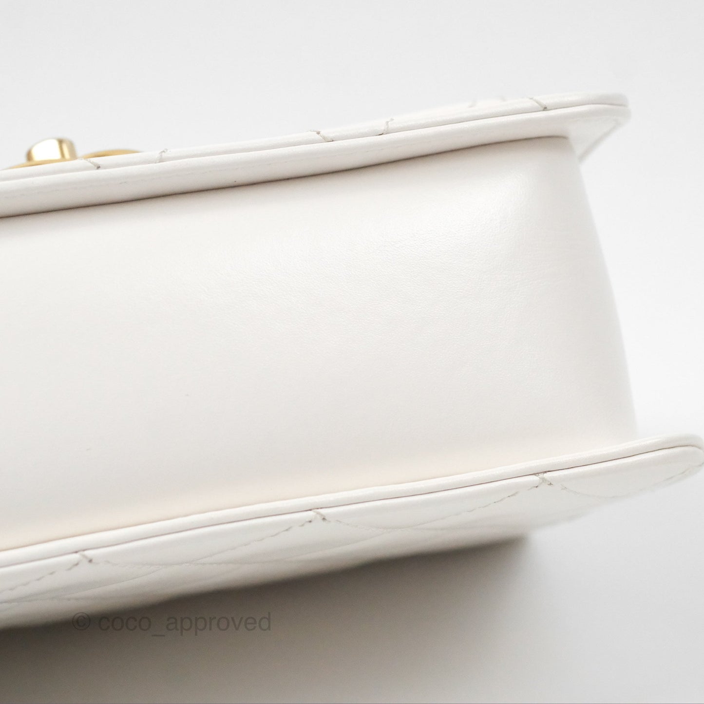 Chanel Quilted Mini Perfect Fit Adjustable White Calfskin Gold Hardware 24C