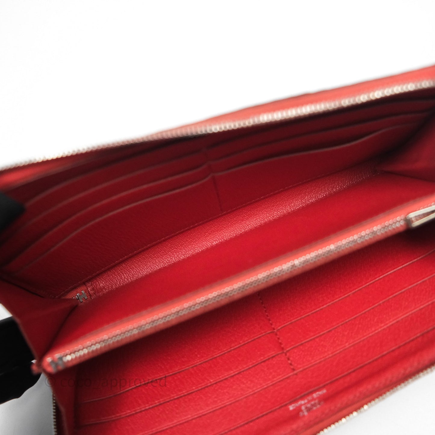 Hermès Azap Wallet Red Alligator Palladium Hardware