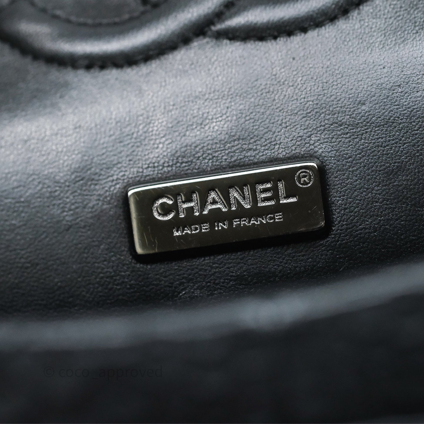 Chanel Classic M/L Medium Flap So Black Python Black Hardware