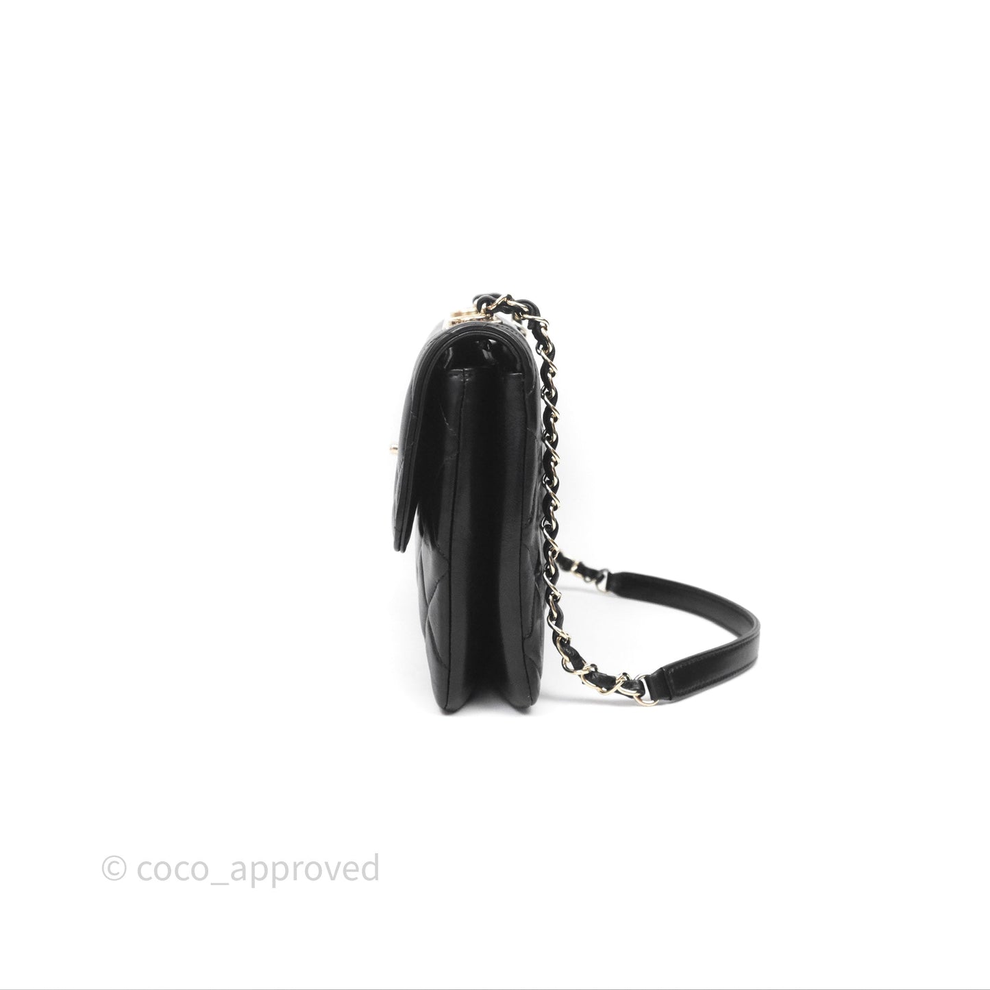 Chanel Medium Trendy CC Flap Bag Lambskin Black Aged Hardware