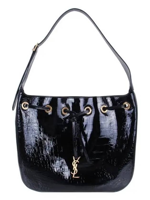 Luxury Saint Laurent Paris VII Medium Embossed Shoulder Bag Black