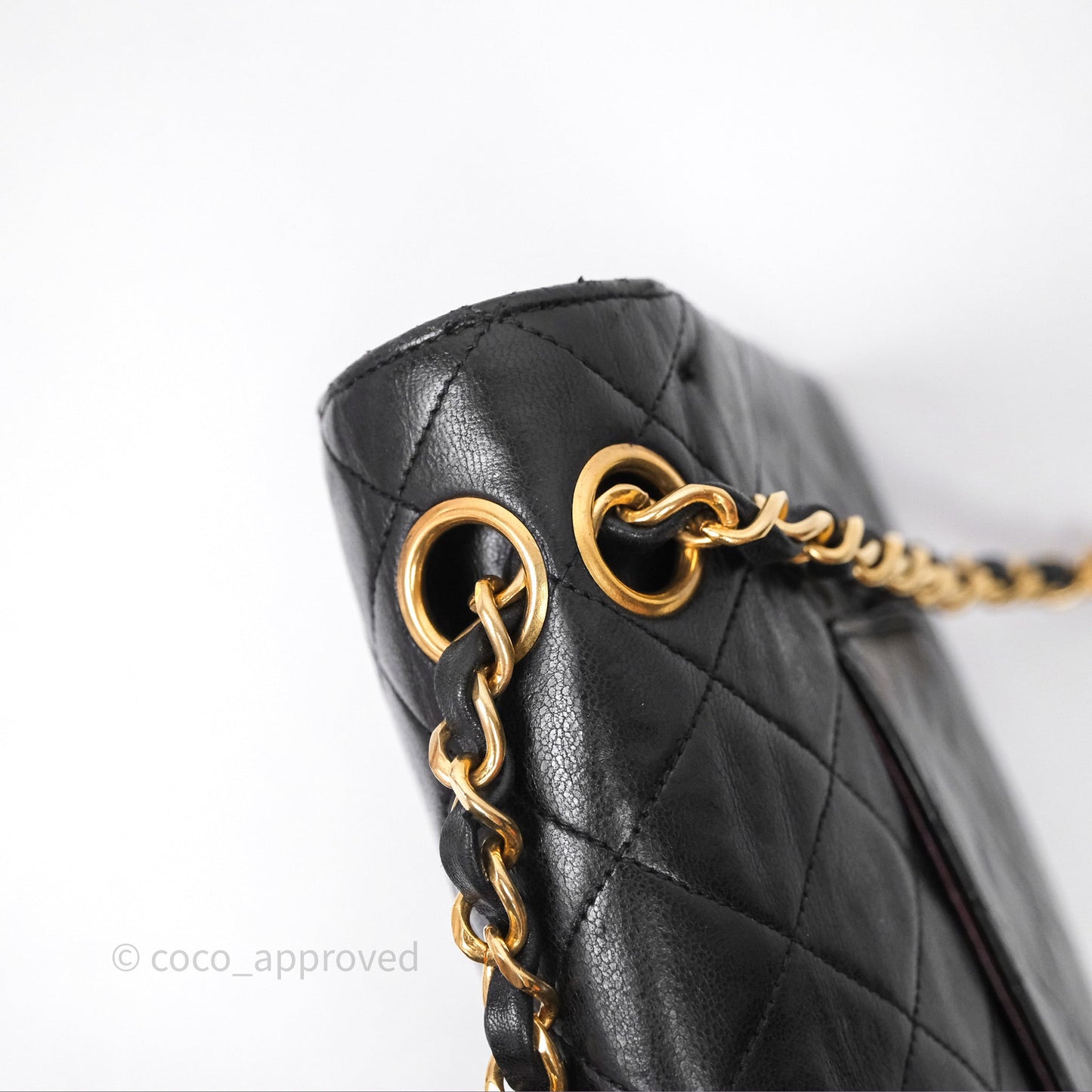Chanel Classic Vintage Double Flap M/L Black Lambskin Gold Hardware