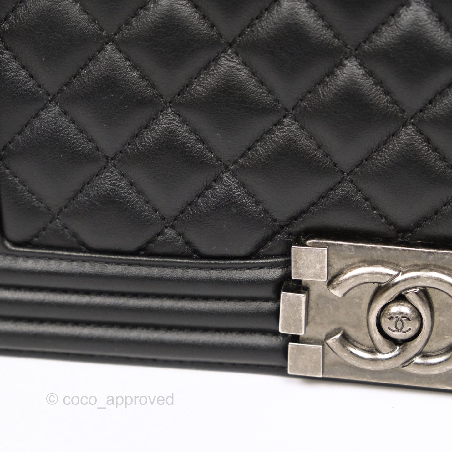 Chanel Medium Boy Quilted Black Calfskin Ruthenium Hardware