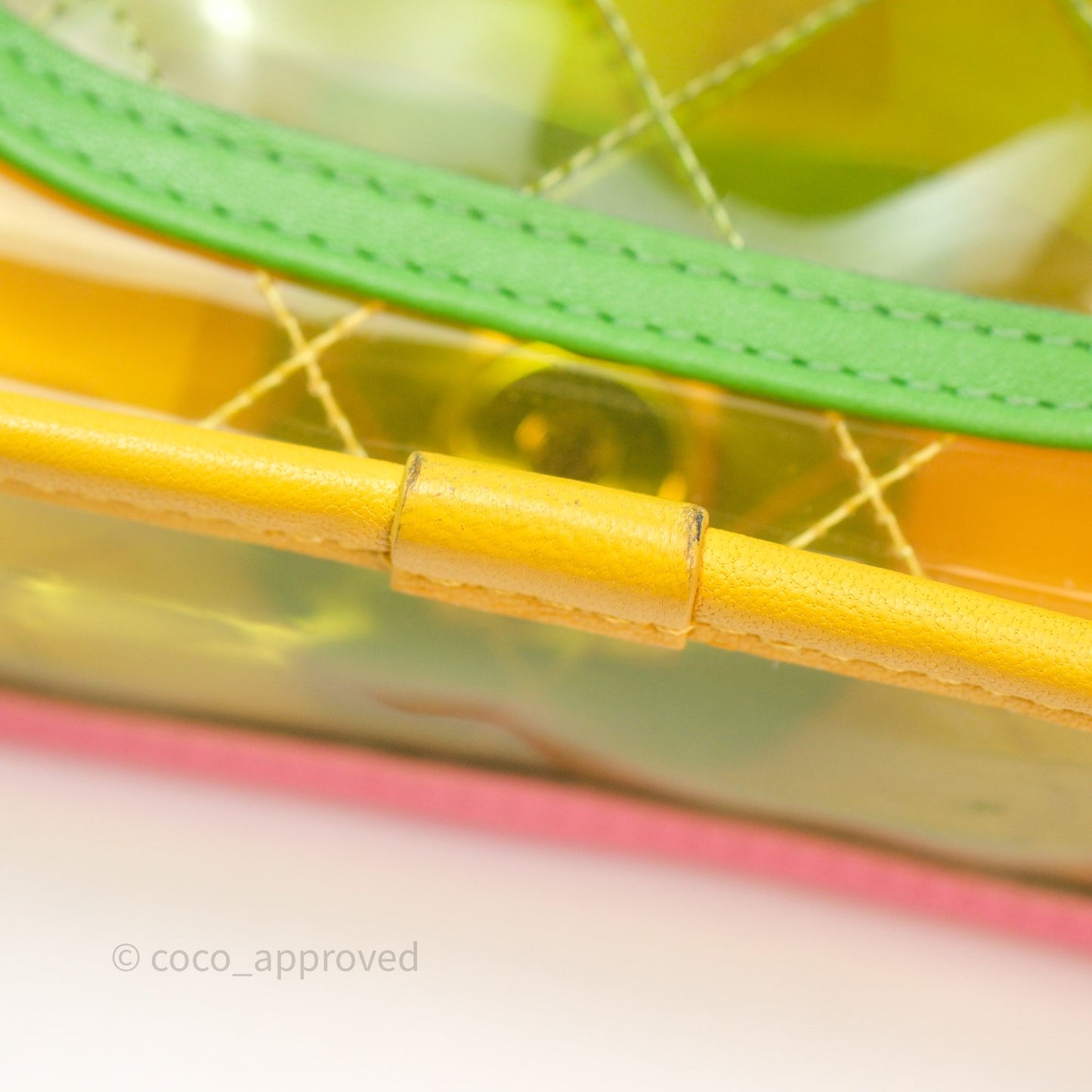 Chanel Mini Coco Splash Flap Bag PVC Lambskin Pink/Yellow/Green Silver Hardware
