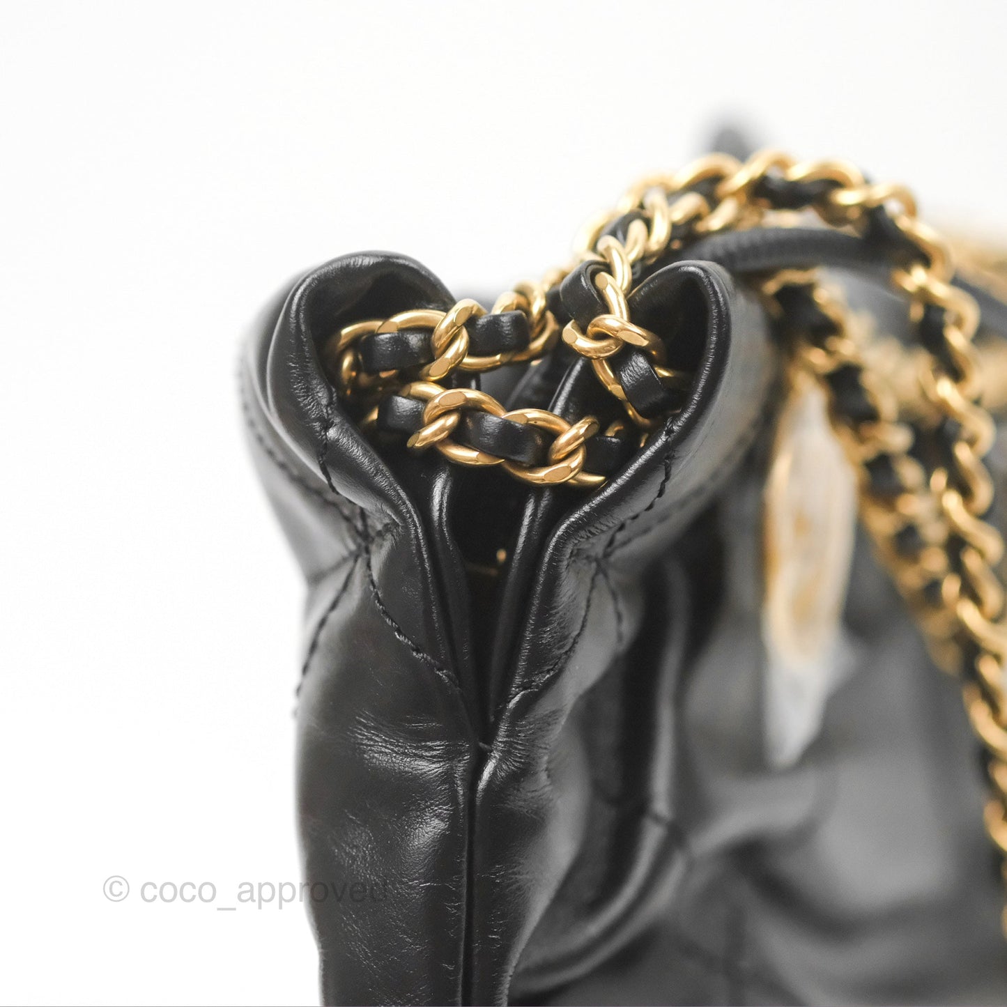 Chanel 22 Mini Bag Black Crumpled Calfskin