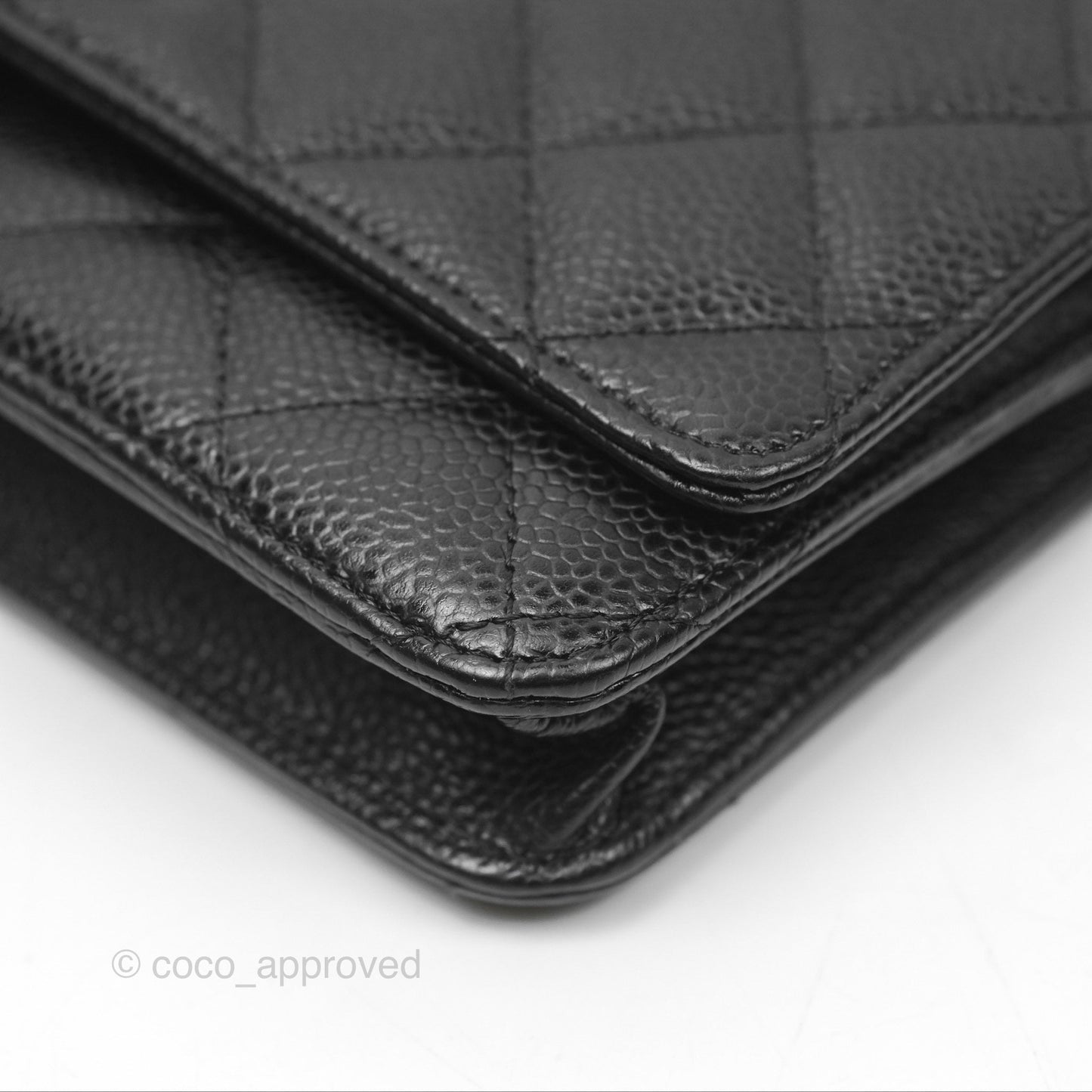 Chanel Quilted Classic Wallet On Chain WOC Black Caviar Gold Hardware