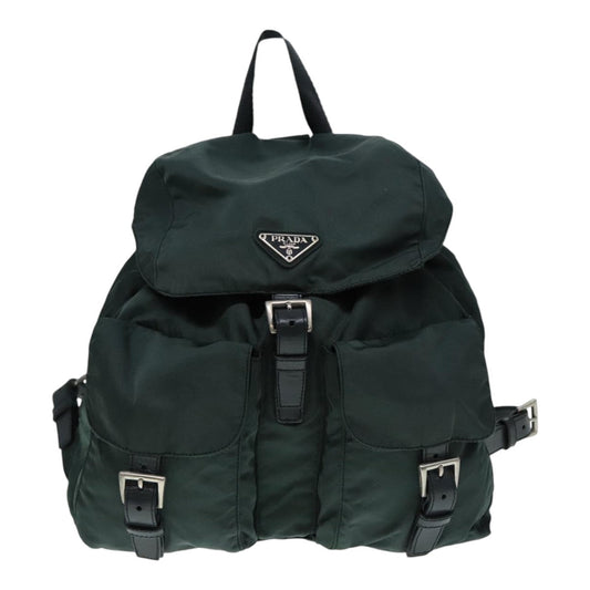 Luxury Prada Backpack Nylon Khaki Silver  90473